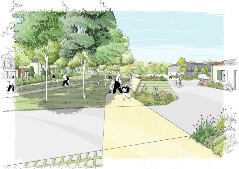 Esquisse dessinée du Quartier des 4 Saisons