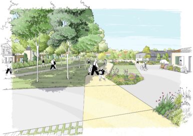 Esquisse dessinée du Quartier des 4 Saisons