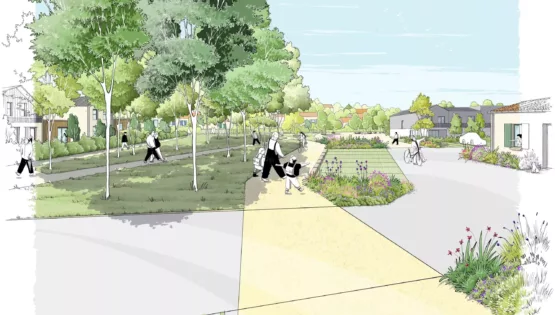 Esquisse dessinée du Quartier des 4 Saisons