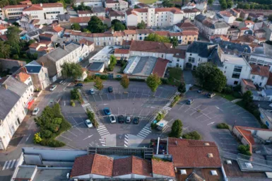 Vue aérienne de la Place des Jumelages