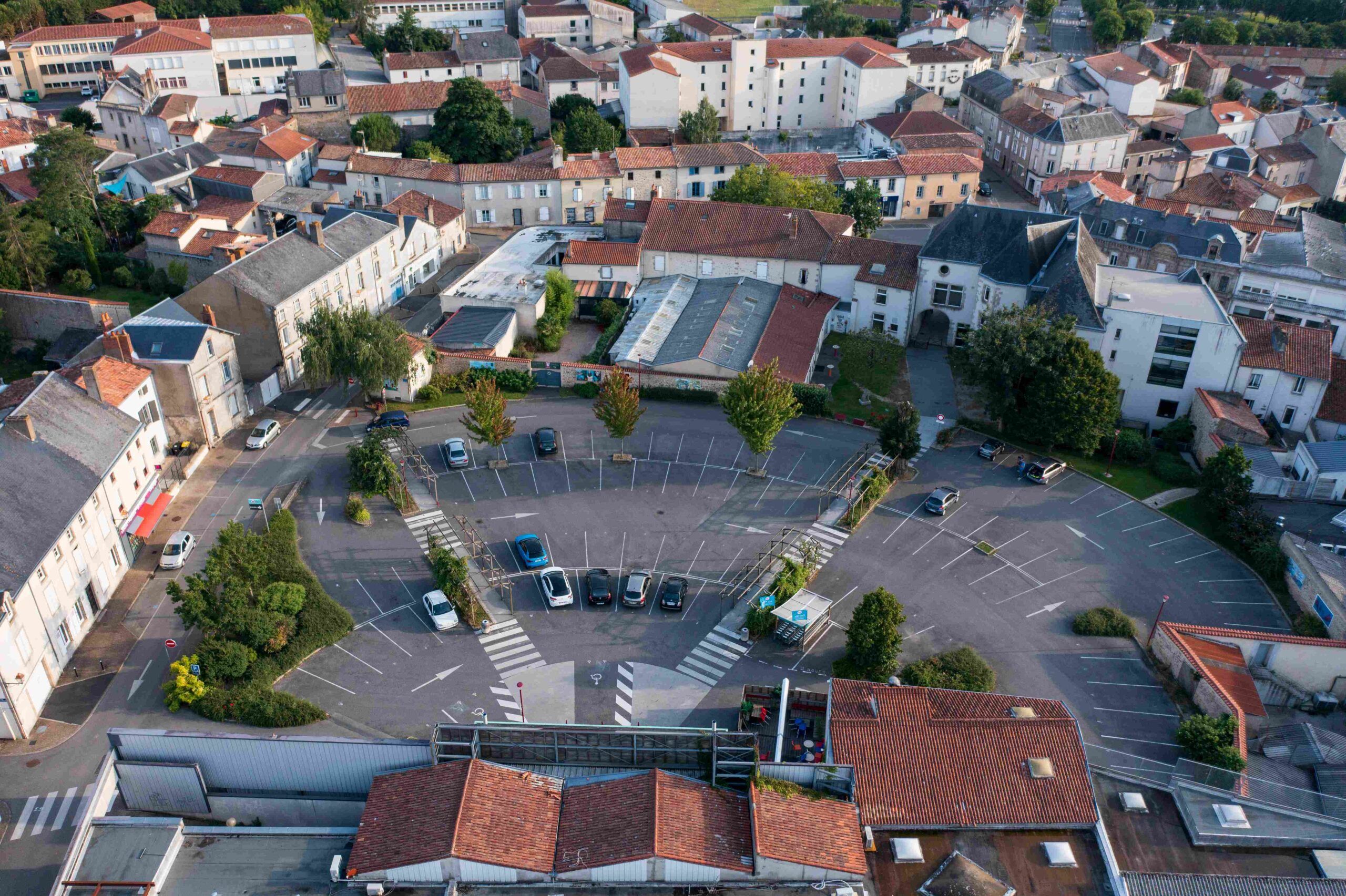 Vue aérienne de la Place des Jumelages