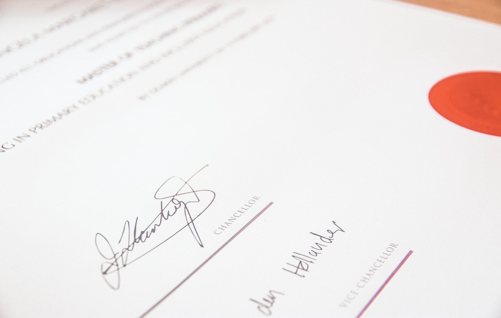 Signature en bas d'un document