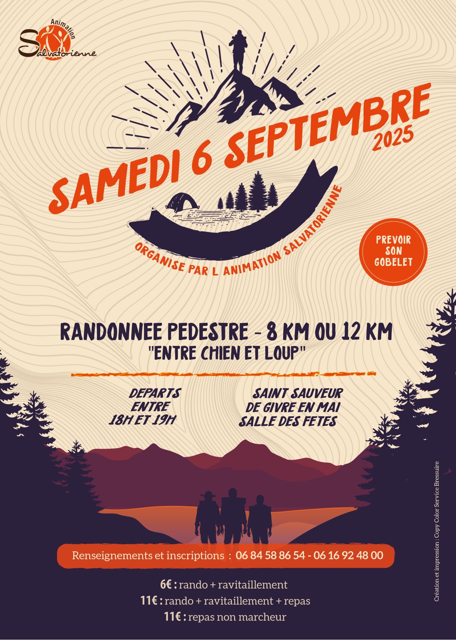 Affiche randonnée chien et loup