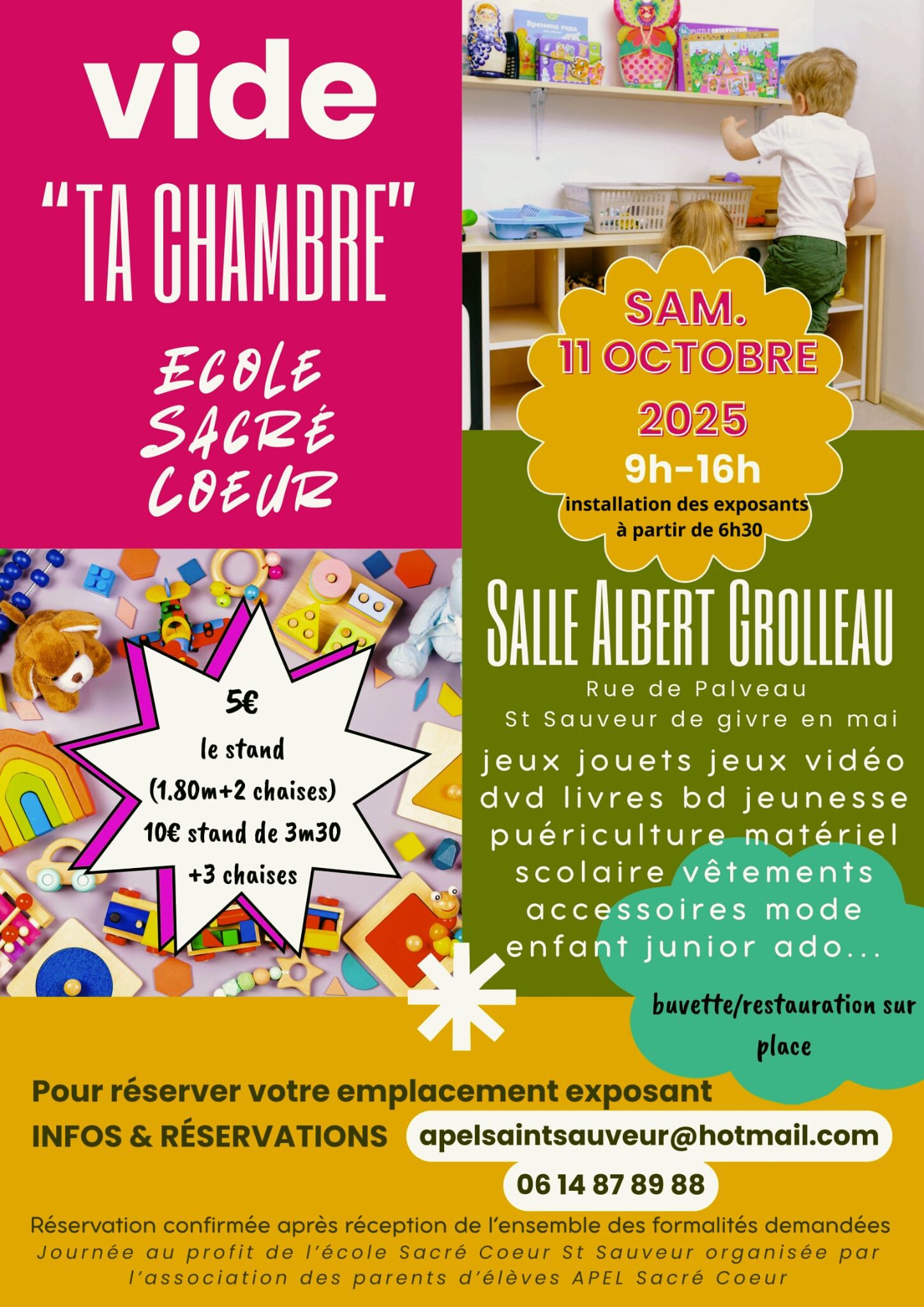 Affiche vide ta chambre à Saint Sauveur