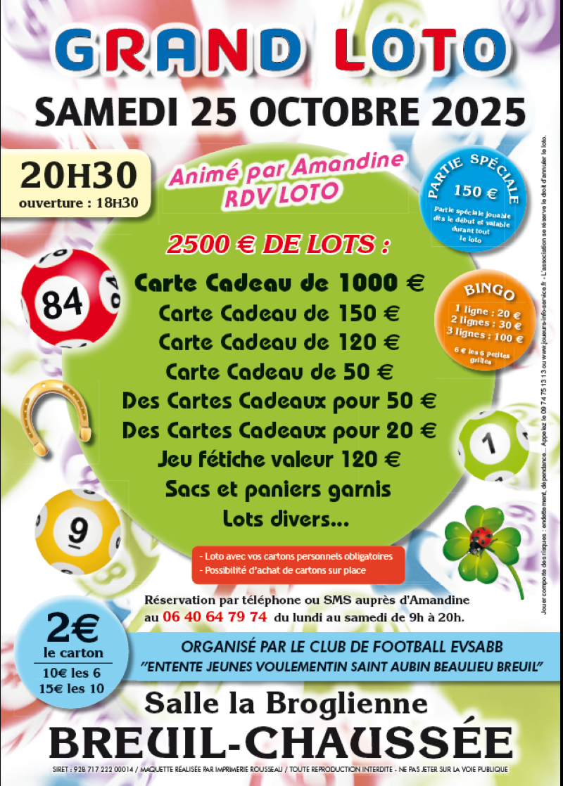 Affiche loto EVSABB