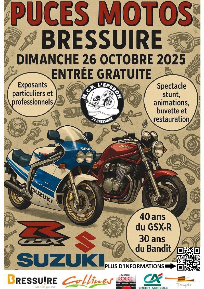 Affiche puces motos