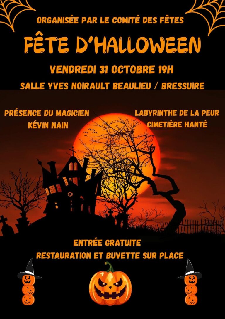 Affiche fête halloween beaulieu