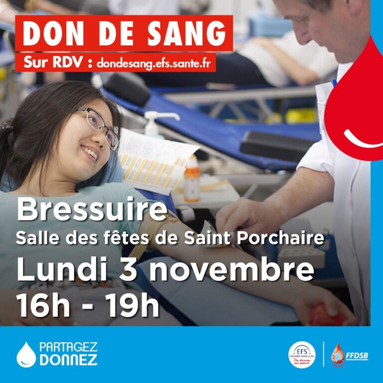 Affiche don du sang Saint Porchaire