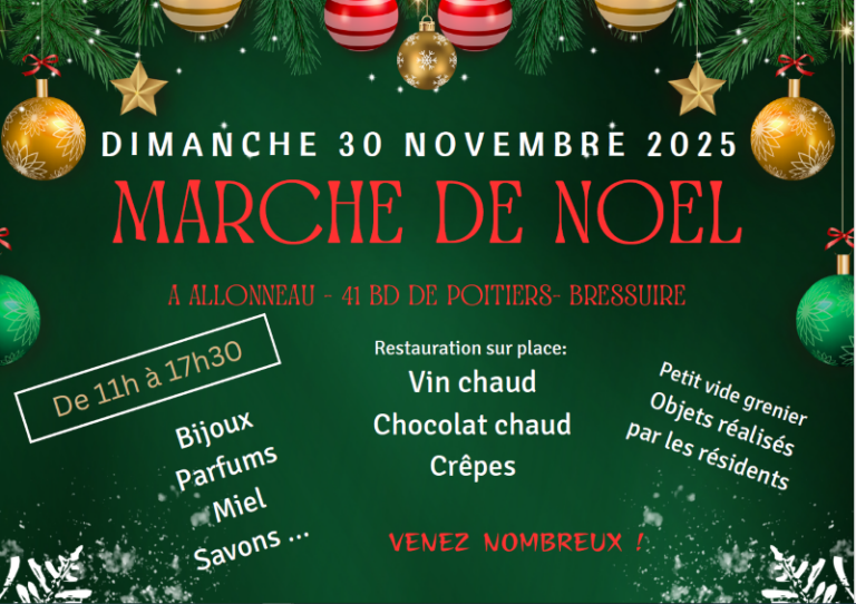 Affiche marché noel allonneau