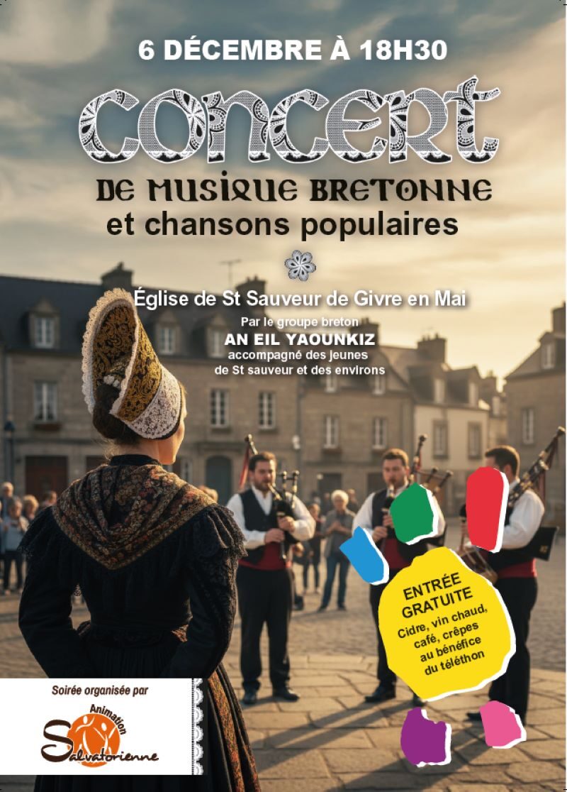 Affiche concert musiques bretonnes saint sauveur