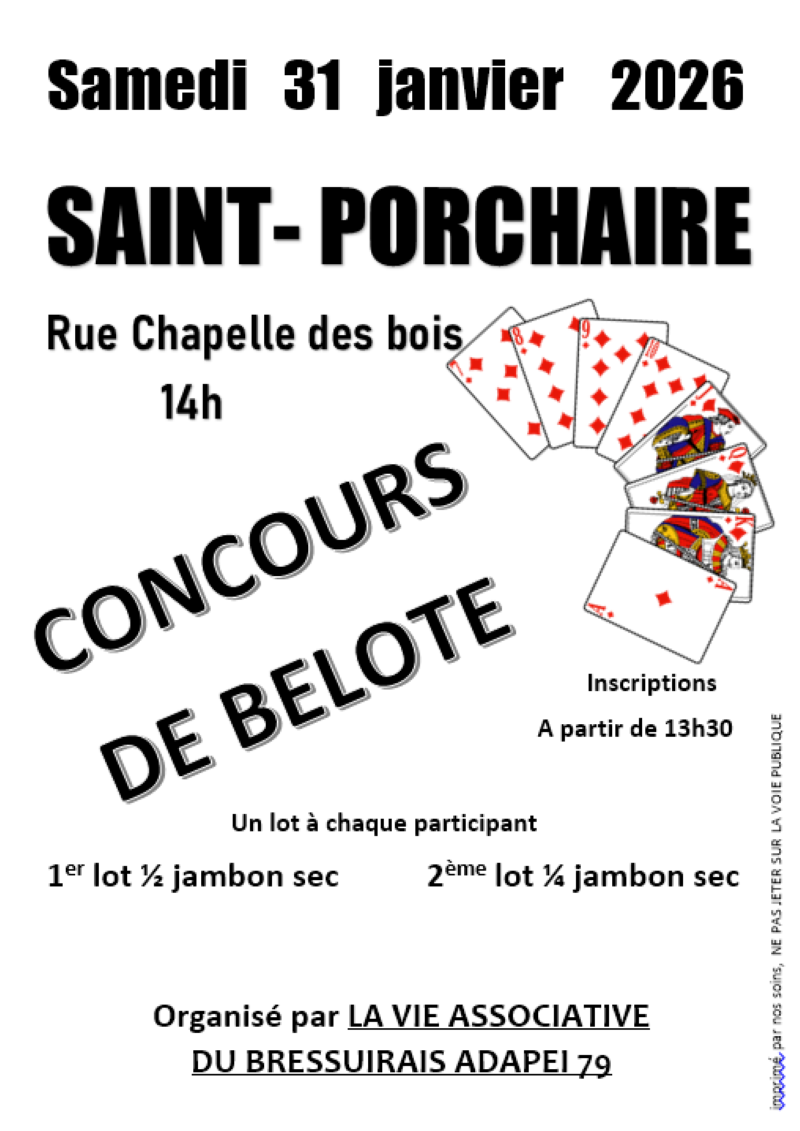 Affiche concours de belote