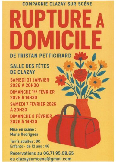 Affiche pièce de théâtre rupture à domicile