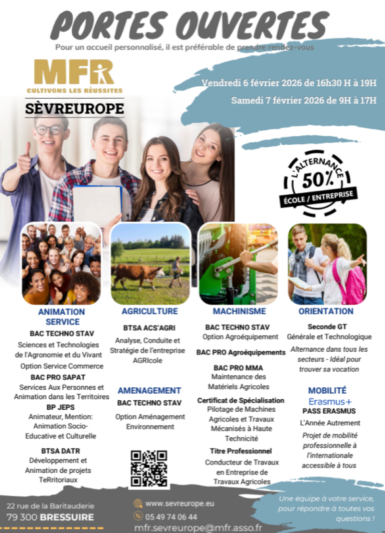 Affiche porte ouverte MFR Sèvreurope