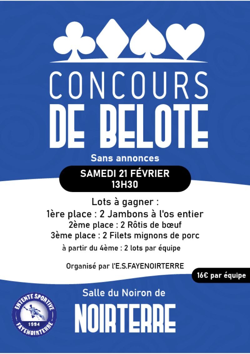 Affiche concours de belote