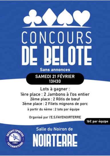 Affiche concours de belote