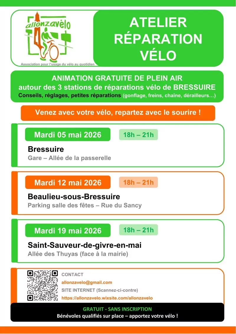 Affiche atelier réparation vélo