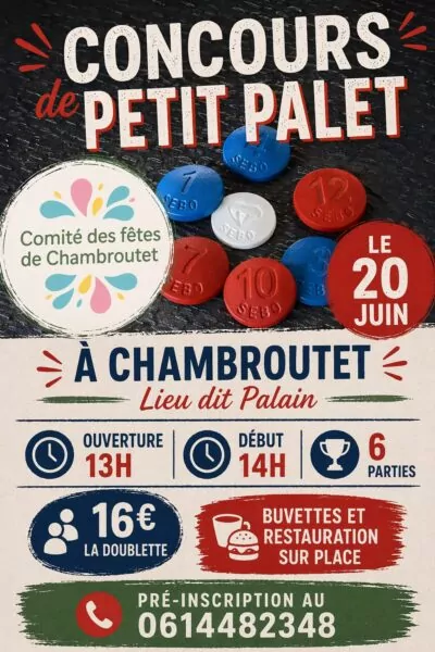 Affiche concours de petit palet