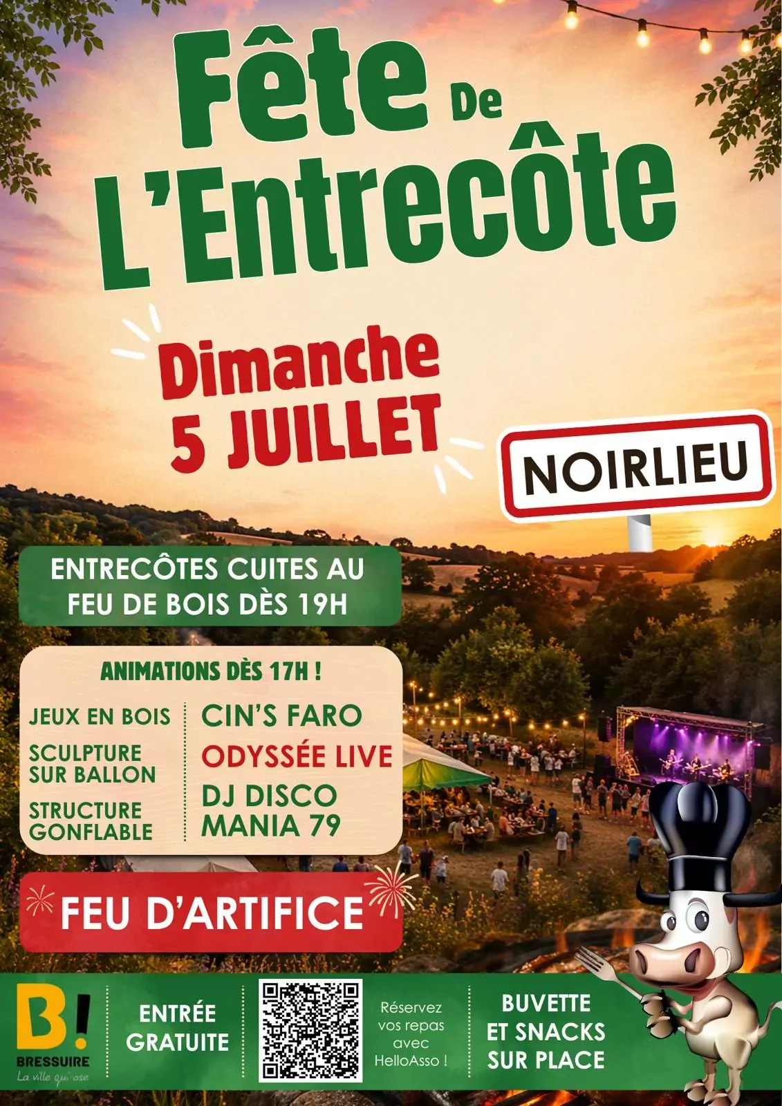 Affiche fête de l'entrecote