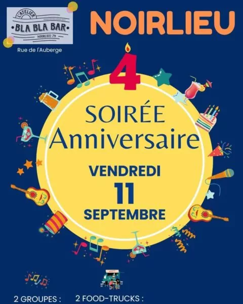 Affiche soirée d'anniversaire bla bla bar