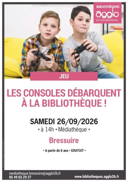 Affiche les consoles débarquent à la bibliothèque