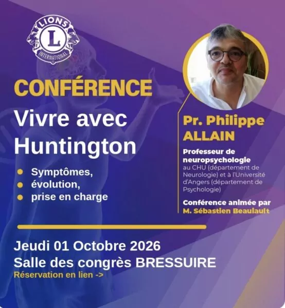 Affiche conférence vivre avec huntington