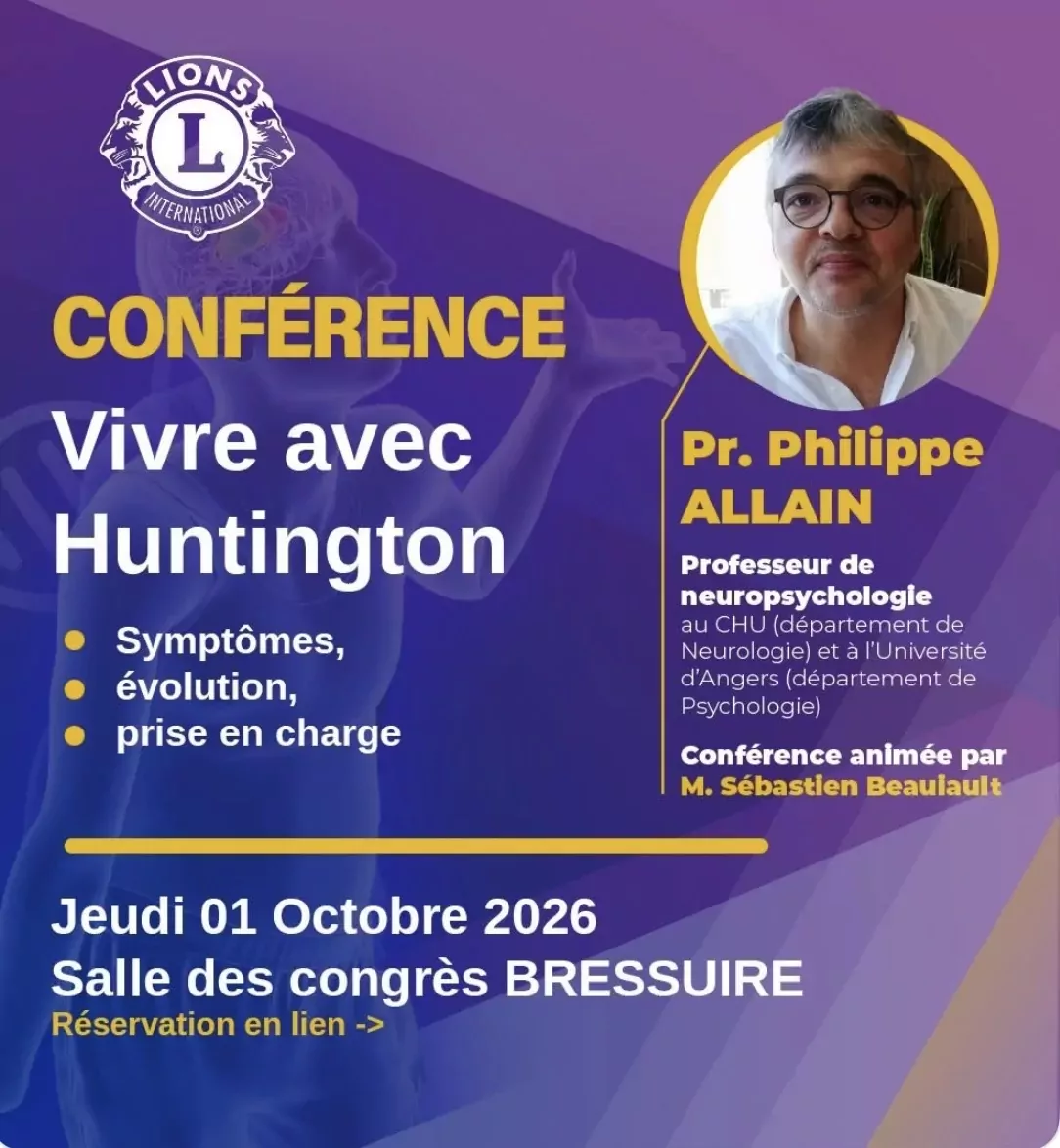 Affiche conférence vivre avec huntington