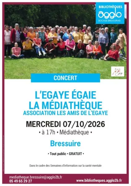 Affiche l'egaye égaie la médiathèque