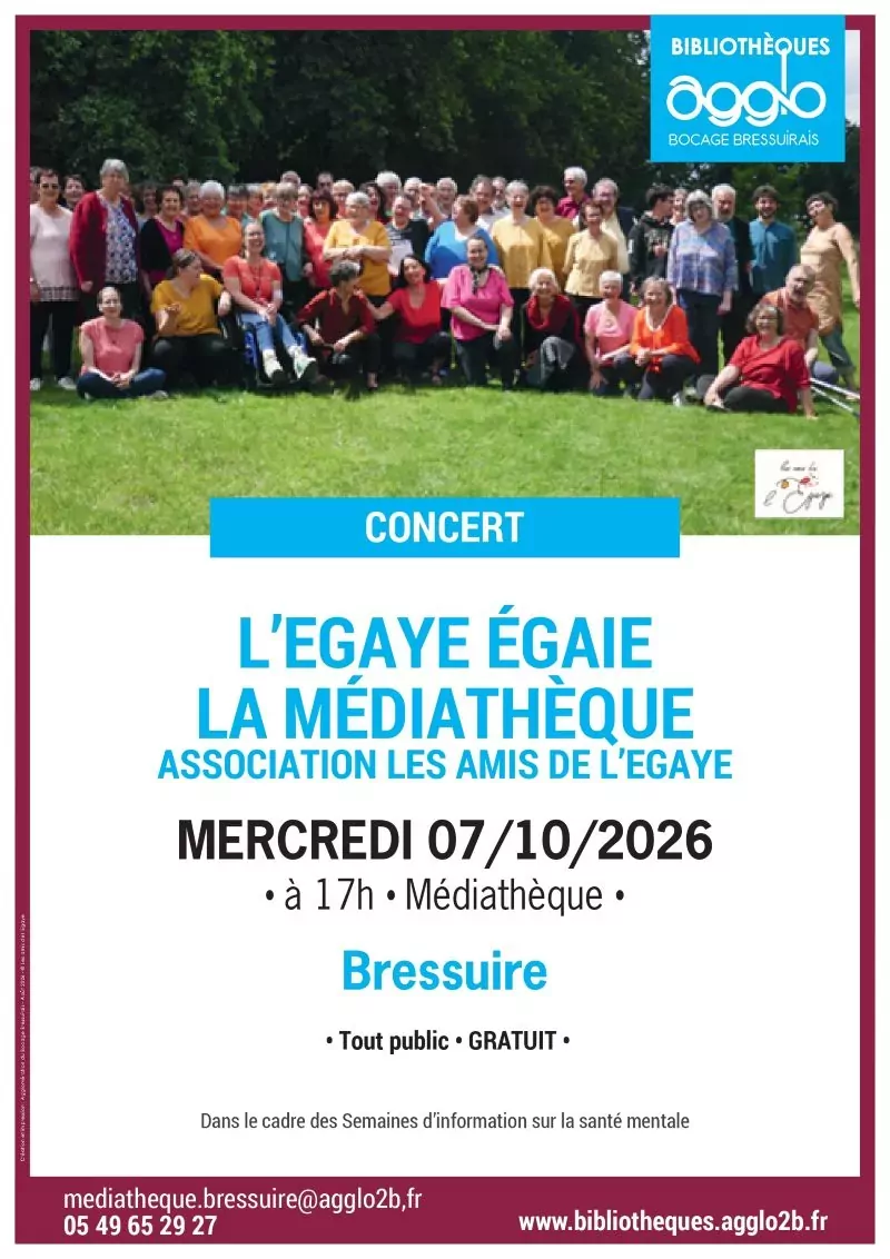 Affiche l'egaye égaie la médiathèque