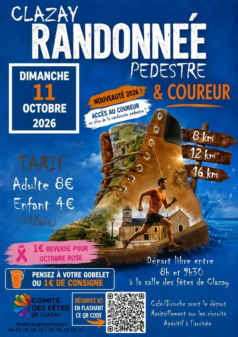affiche randonnée pédestre et coureur