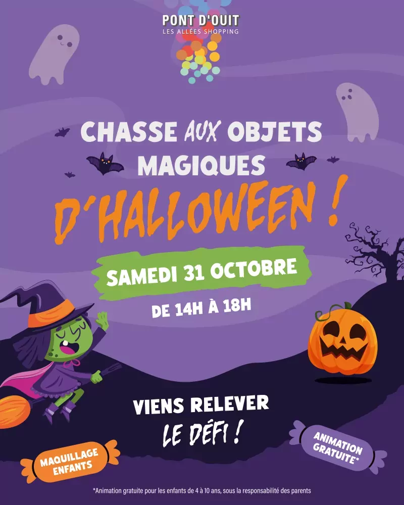 Affiche chasse aux objets d'Halloween